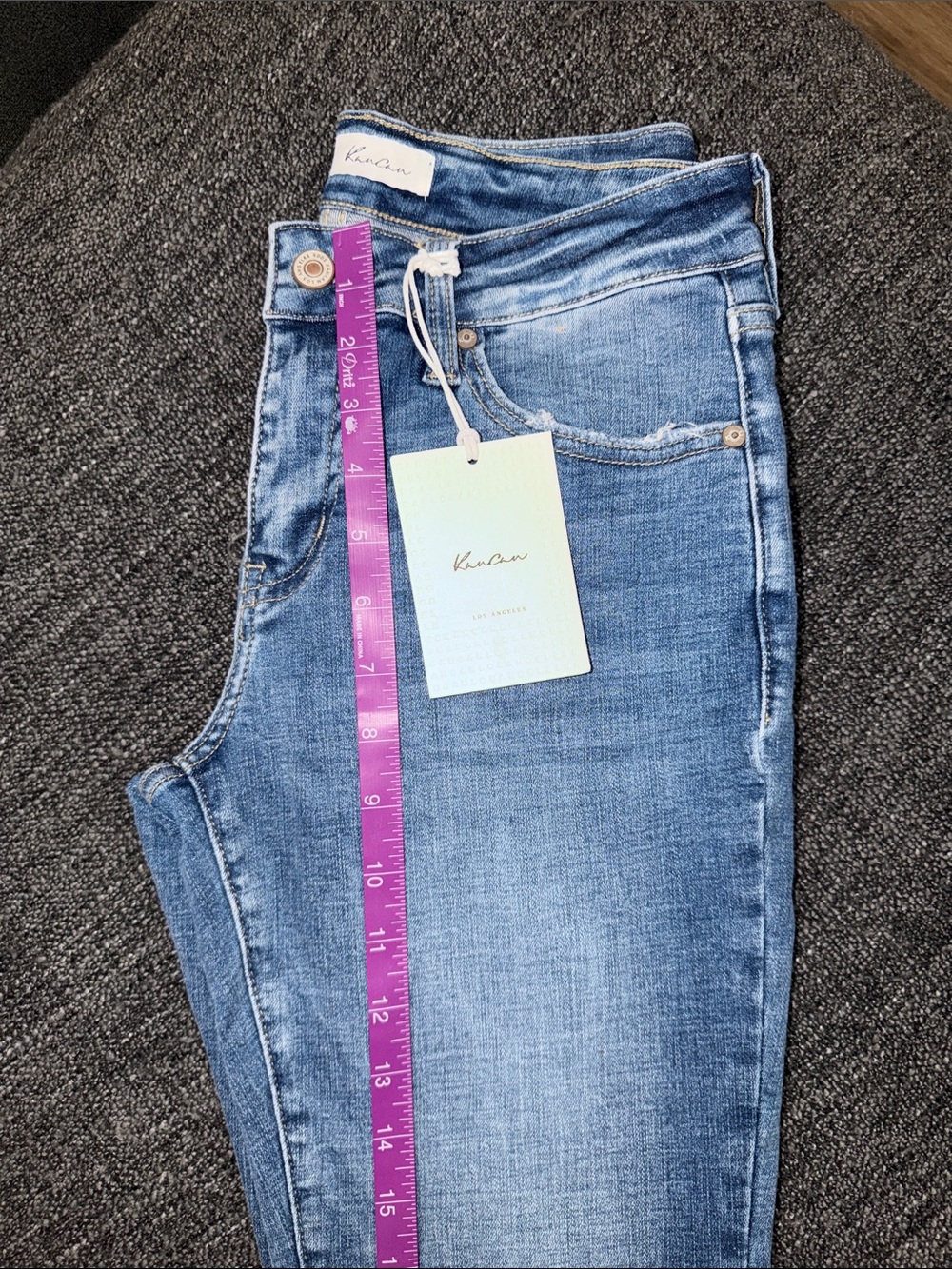 KanCan Slim High-Rise Skinny Jeans in Medium Blue - Picture 8 of 10